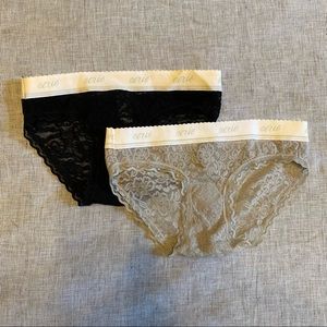 Aerie lace black and grey bikini underwear bundle